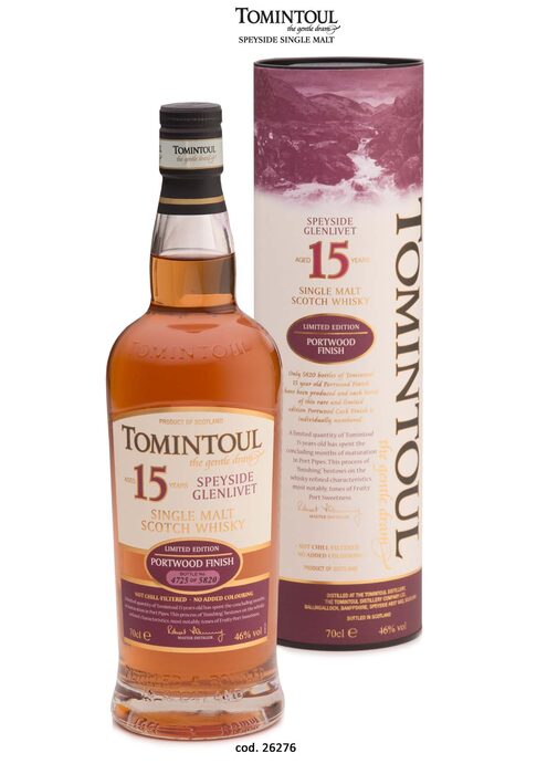 TOMINTOUL-15 anni OLD  PORTWOOD FINISH - c. a.