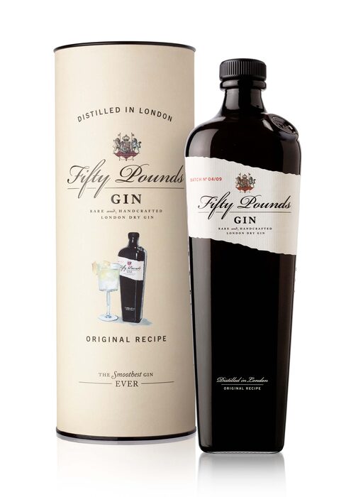 FIFTY POUNDS LONDON DRY GIN - c.a.